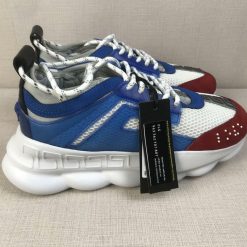 SNEAKERS VERSACE CHAIN REACTION BIANCO BLU ROSSO D M luxury brands